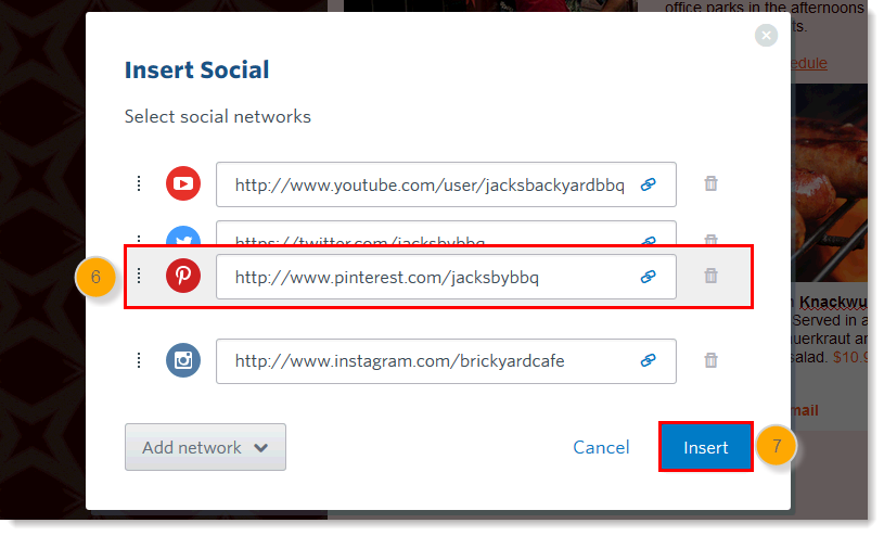 Move Social Media Icon and Insert Button