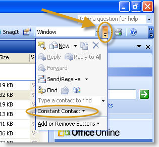 Constant Contact QuickImport button
