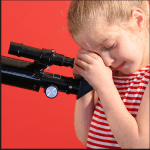 Girl Looking Through Telescope