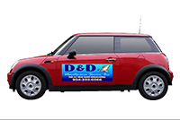 Mini Cooper with Magnet Sign