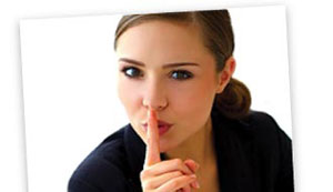 woman making hush gesture