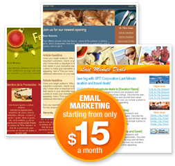 Email Marketing starting from only $15 a month
