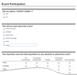 Event Participation survey template sample