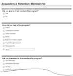 Acquisition & Retention: Membership survey template sample
