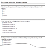 Purchase Behavior & Intent: Online survey template sample