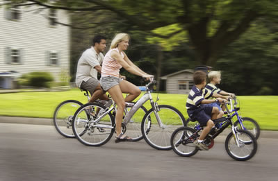 Family on Bicycles