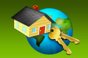 house with keys and earth