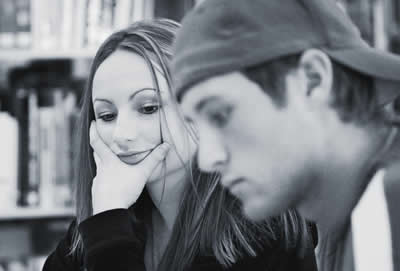 0109 Education boy & girl B&W