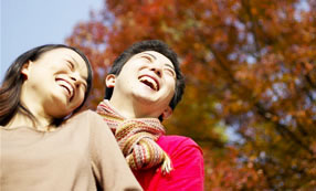 girls laughing