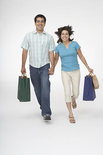 Happy couple shopping
